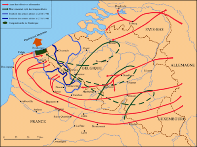 Peta Pengepungan Dunkirk (Sumber http://www.cheminsdememoire.gouv.fr)